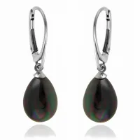 SREBRNE WISZĄCE KOLCZYKI ŁEZKI KROPLE SOPELKI CIEMNE TĘCZOWE PERŁY PEREŁKI