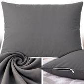 POSZEWKA NA PODUSZKĘ 50x60 CM JASIEK MIĘKKA GŁADKA Z BAWEŁNĄ OEKO-TEX CIEMNY SZARY