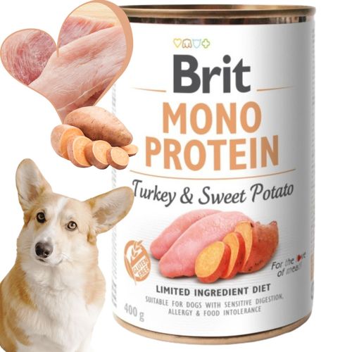mokra karma dla psa brit mono protein turkey & sweet potato 400g indyk na Arena.pl