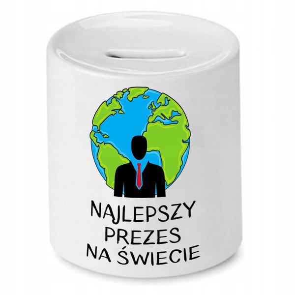 Dla Prezesa Viceprezesa Skarbonka Najlepszy Prezes Z Nadrukiem Ze Zdjęciem zdjęcie 1