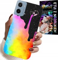 ETUI DO MOTOROLA E15 / G05 - TĘCZOWE KOLOROWE WZORY, FARBA + FOLIA