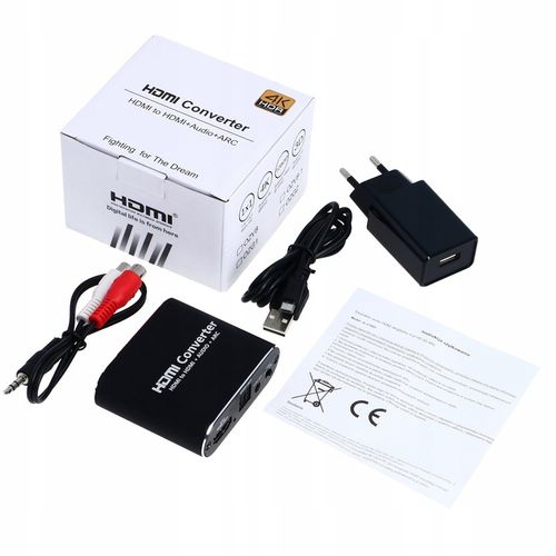 Ekstraktor HDMI 2.0 TOSLINK KONWERTER OPTYCZNY JACK AUX HDCP 4K na Arena.pl