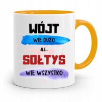 Dla Sołtysa Kubek Żółty Wie Wszystko Prezent Z Nadrukiem Ze Zdjęciem