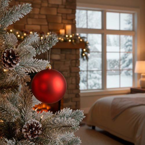 Bombki choinkowe 6 szt. ozdoby świąteczne 15 cm nietłukące czerwone na Arena.pl