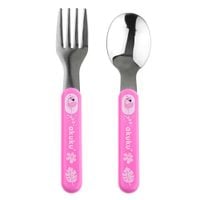 AKUKU SZTUĆCE DLA DZIECI ZE STALI SZLACHETNEJ ŁYŻKA + WIDELEC DO KARMIENIA