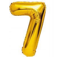 balon cyfra 7 złoty foliowy na urodziny impreza dekoracja 65cm ozdoba