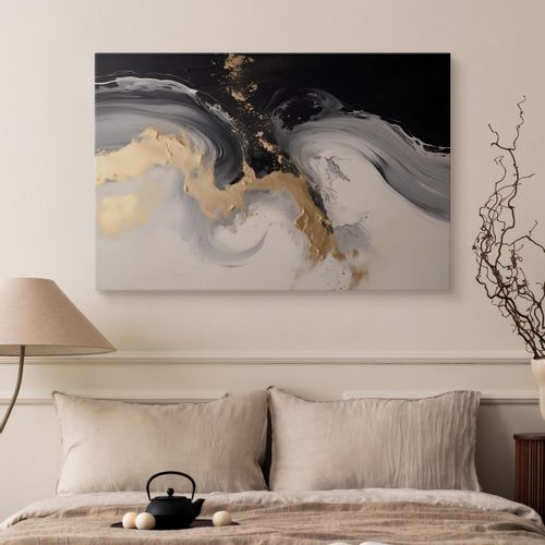 Obraz Ścienny Czarno-Biały MARMUR Nowoczesna Abstrakcja 30cm x 20cm na Arena.pl