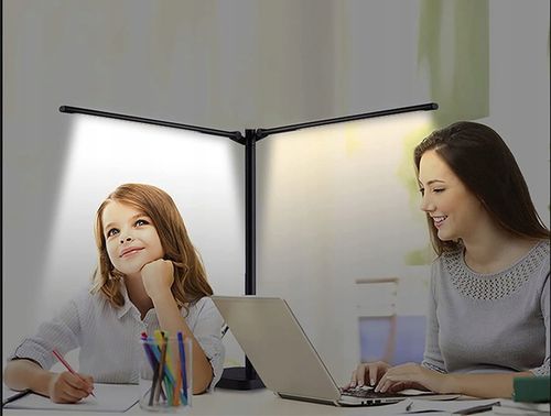 Podwójna Lampka Biurkowa LED Lampa na Biurko Kreślarska 24W Aluminium na Arena.pl