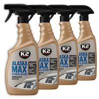 4x Odmrażacz Do Szyb Samochodowych Zestaw K2 Alaska Max 700 ml Zimowy