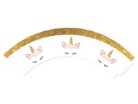 Papilotki na babeczki Piękny Jednorożec - 6 szt