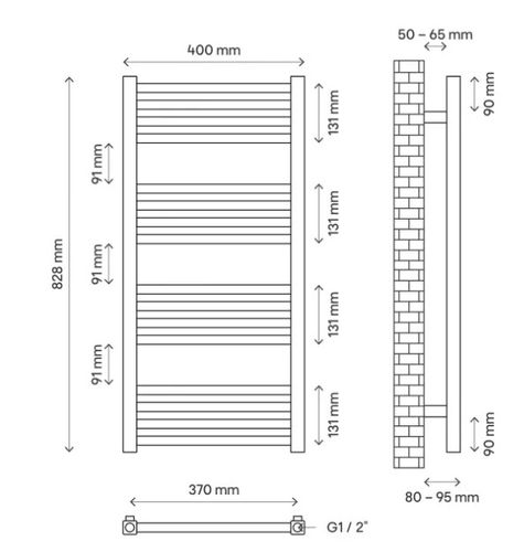 GRZEJNIK ŁAZIENKOWY BIAŁY LOYA BIAŁY 80 X 43 CM na Arena.pl