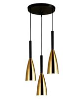 Lampa sufitowa metalowa klosz wisząca AT27-3SZ-Gold+Black