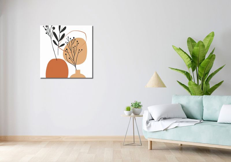 Obraz 70x70cm Botaniczny Pastel zdjęcie 2