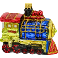 Bombka choinkowa szklana: Kolorowa Lokomotywa: mała