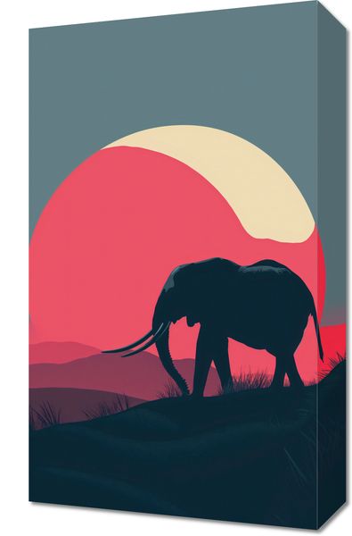 Obraz 30x50cm Słoń przy Czerwieni zdjęcie 1