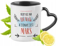 Dla Maksa Kubek Czarny Z Uszkiem W Kształcie Serca Na Prezent Z Nadrukiem