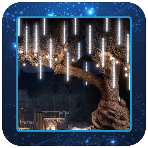 METEORY 50 CM LAMPKI PADAJĄCY ŚNIEG OŚWIETLENIE ŚWIĄTECZNE IP44 360 LED 6M na Arena.pl