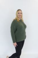 Oliwkowy Sweter Damski Alpaka Magma UNI