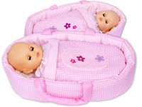 Nosidełko BOBO dla lalki do 45 cm różowa kratka z kwiatuszkami