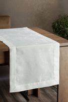 OBRUS BIEŻNIK WZÓR LIŚCIE 40X200 CM NATURALNY