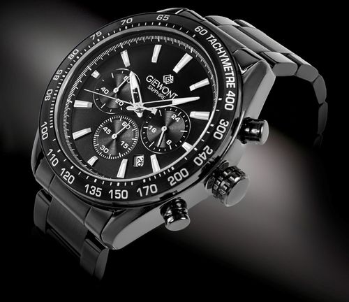 zegarek męski giewont chronograph sapphire czarny gw9580-b2 na Arena.pl