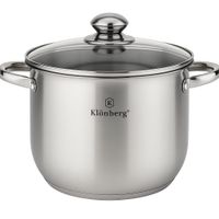 Duży Garnek Stalowy Gastronomiczny Kociołek Srebrny 34 CM 23 L KlonBerg