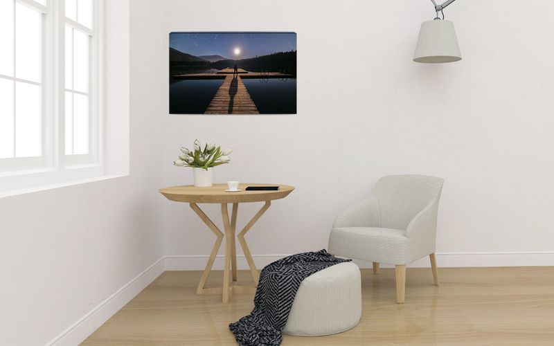 Foto obraz na płótnie "Sam nad jeziorem" 50x30 zdjęcie 1