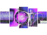 70CM 150CM OBRAZ 5 ELEM BEZKRESNE UCZUCIA FIOLECIE ŚCIENNY