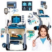 ZESTAW LEKARSKI wózek USG stacja RTG doktor 16x AKCESORIA dźwięki LEKARZ