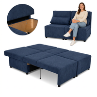 Kanapa 2 os sofa rozkładana spania pojemnik granatowy welur KIMO Family