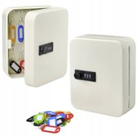 Sejf na klucze 20 haków kolorowe BRELOKI 3 cyfrowy ZAMEK szyfrowy Sygonix