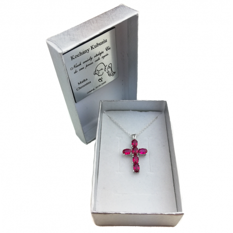 SREBRNY KRZYŻYK OZDOBNY Z CYRKONIAMI SREBRO PRÓBY 925 DOSTĘPNY W RÓŻNYCH KOLORACH na Arena.pl