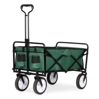 Składany duży wózek ogrodowy plażowy transportowy zielony wzmocnione