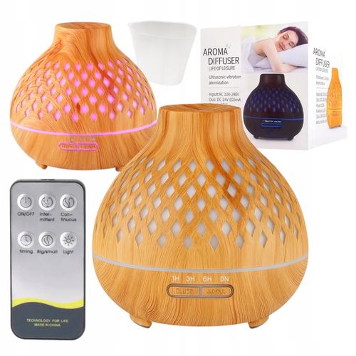 Aroma dyfuzor nawilżacz powietrza light wood 400 ml + timer na Arena.pl