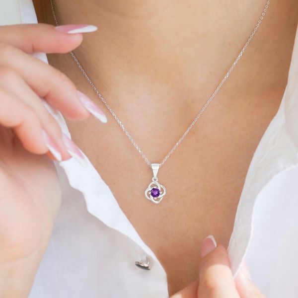 SREBRNY WISIOREK NATURALNY AMETYST zdjęcie 2