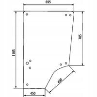 Szyba drzwi górna John Deere MC1 940, 1040, 1140, 1640, 2040, 1850, 1950
