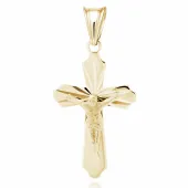 POZŁACANY SREBRNY DELIKATNY DIAMENTOWANY KRZYŻYK KRZYŻ WIZERUNEK CHRYSTUSA