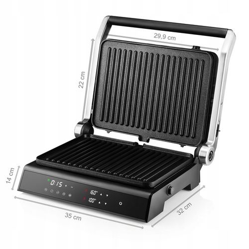 GRILL ELEKTRYCZNY Z REGULACJĄ TEMPERATURY 5 PROGRAMÓW ROZKŁADANY LED na Arena.pl