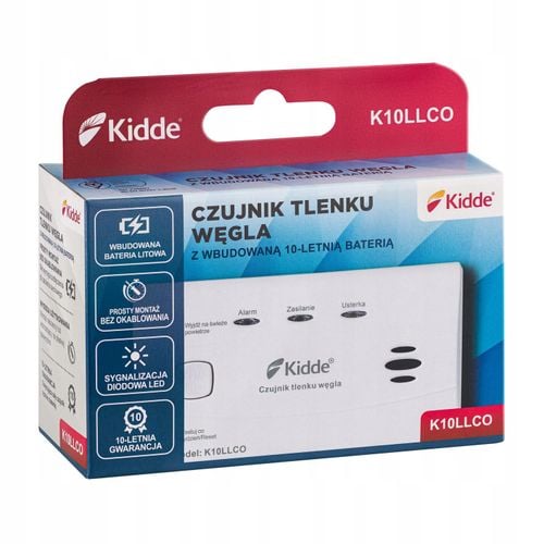 Czujnik tlenku węgla Kidde K10LLCO biały na Arena.pl