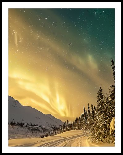 Plakat 50x65cm Zorza Przy Zimie na Arena.pl