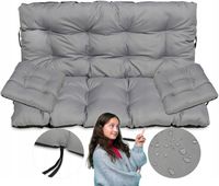 Poduszka szara na ławkę huśtawkę 180x60x50 cm