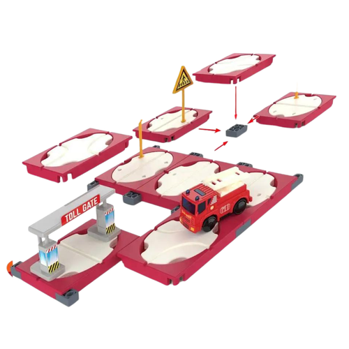 Zestaw Labirynt Drogowy Budowanie Trasy Pojazd Strażacki Znaki Drogowe na Arena.pl