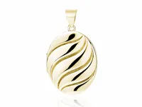 POZŁACANY SREBRNY OTWIERANY OWALNY WISIOR SEKRETNIK PUZDERKO PRĄŻKI WZÓR