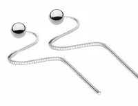 KOLCZYKI SREBRNE PRZECIĄGANE KULKA 3 MM