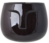 Doniczka ceramiczna twarz czarna