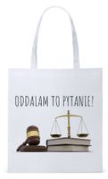 Dla Prawnika Adwokata Torba Eco Biała Shopper Z Nadrukiem Ze Zdjęciem