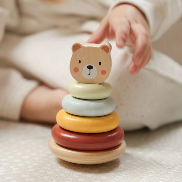 WOOPIE GREEN Pudełko Sorter Box 3w1 Klocki Piramidka Słonik FSC zdjęcie 6