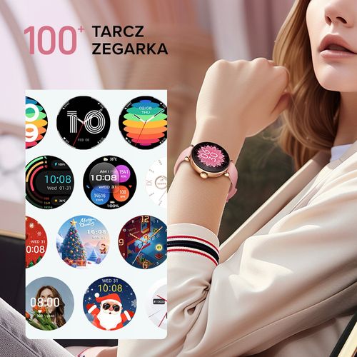 Smartwatch KIESLECT Pura Gold 1,19" AMOLED Bluetooth 5.2 IP68 na Arena.pl