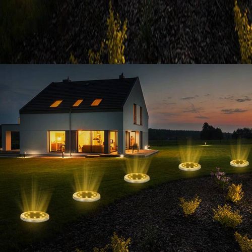 LAMPKI SOLARNE GRUNTOWE DISK LIGHT 4 szt RGB KOLOR na Arena.pl