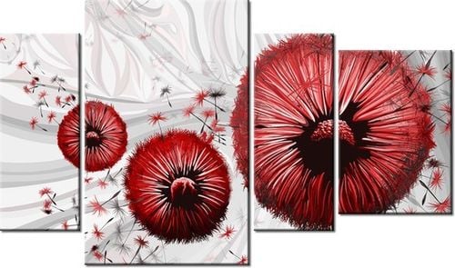 135CM 80 OBRAZ 4 ELEM CZERWONE DMUCHAWCE 2 ŚCIENNY na Arena.pl